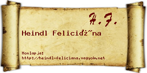 Heindl Feliciána névjegykártya